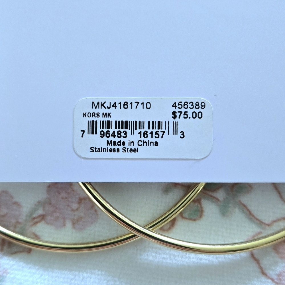 Michael Kors Gold💛 "Cityscape"🏙 Large Hoop Earrings - Picture 14 of 14